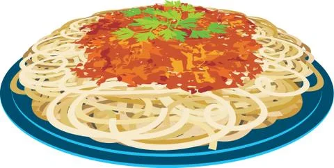 Spaghetti in a plate Stock Illustration