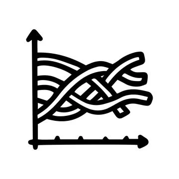 Spaghetti plot line vector doodle simple icon Ilustración de archivo