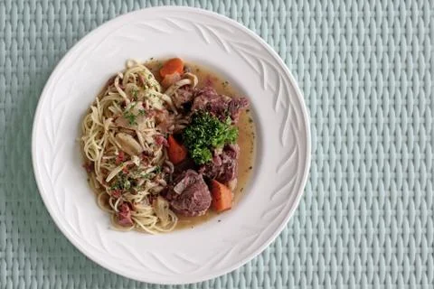 Spaghetti with pork bone Stock Photos