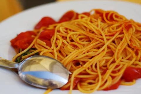 Spaghetti at the restaurant Foto stock