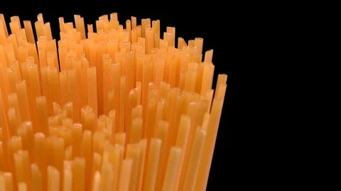 Spaghetti rotating on black background | Stock Video | Pond5