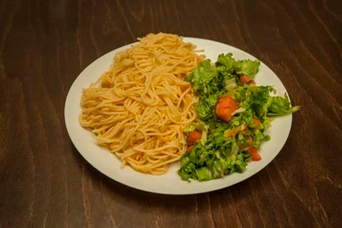 Spaghetti Salad Dish Stock Photos