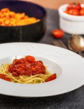 Spaghetti with sauce Foto stock