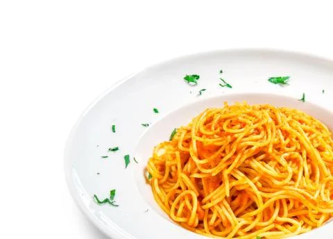 Spaghetti with sauce Stock Photos