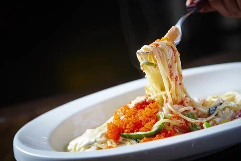 Spaghetti with sauce Stock Photos