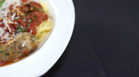 Spaghetti with Sausage - Main Entree Stock Footage 40215462