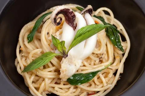 Spaghetti seafood Stock Photos