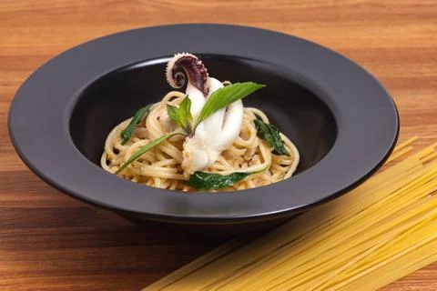 Spaghetti seafood Stock Photos