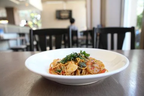 Spaghetti seafood Stock Photos