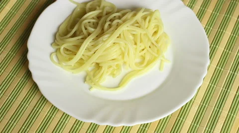 Spaghetti with shrimp. Stock Footage 55709304