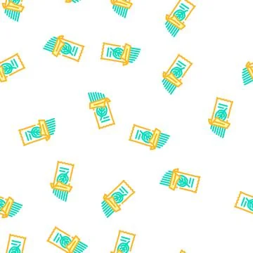 Spaghetti spinach vector seamless pattern Stock Illustration