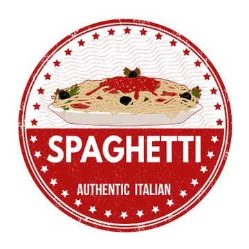 Spaghetti stamp Stock Illustration