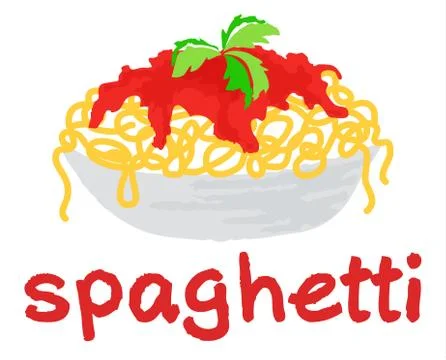 Spaghetti sticker Illustrazione stock
