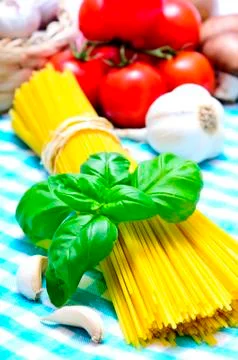 Spaghetti still life Foto stock