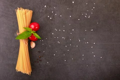Spaghetti on a stone Stock Photos
