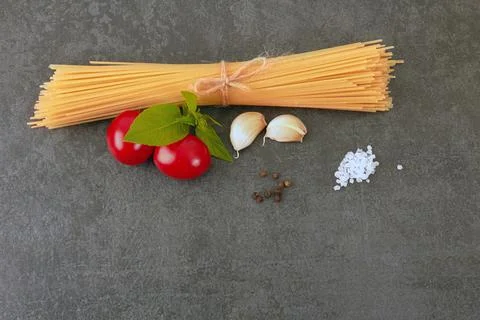 Spaghetti on a stone Stock Photos