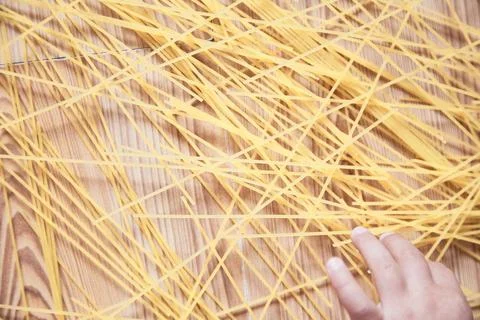 Spaghetti texture in a chaotic manner. View from above Stock Photos