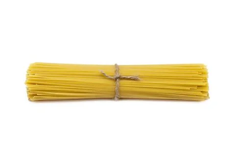 Spaghetti Tied with String on White Foto stock