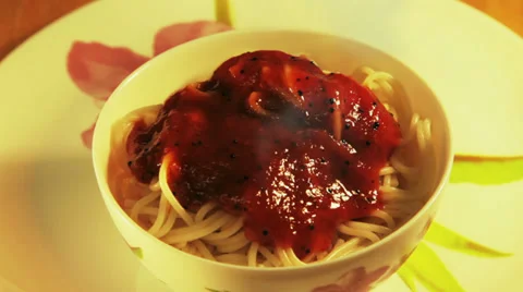 Spaghetti with tomato sauce 스톡 동영상 39569099