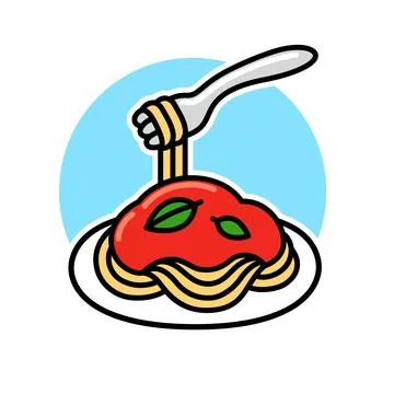 Spaghetti with tomato sauce icon Illustrazione stock