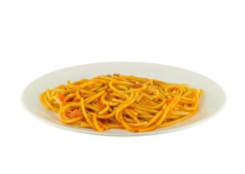 Spaghetti with tomato sauce Stock Photos