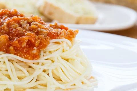 Spaghetti with tomato sauce Stock Photos