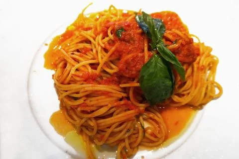 Spaghetti tomato sauce Stock Photos