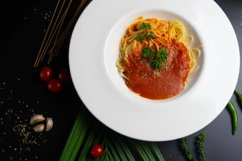 Spaghetti Tomato Sauce Stock Photos