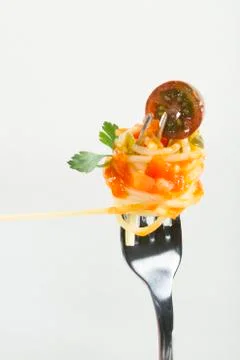 Spaghetti with tomato sauce Foto stock