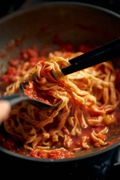 Spaghetti with tomato sauce.. Stock Photos