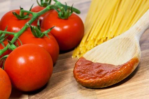 Spaghetti with tomatoes Foto stock