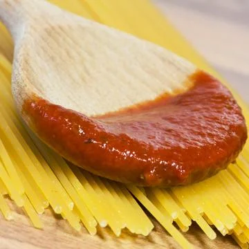 Spaghetti with tomatoes Foto stock