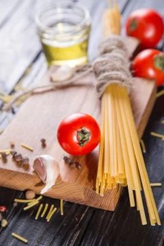 Spaghetti with tomatoes Stock Photos