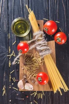 Spaghetti with tomatoes Stock Photos