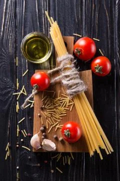 Spaghetti with tomatoes Stock Photos