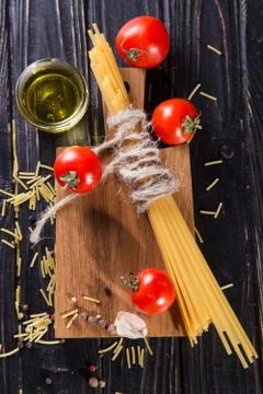 Spaghetti with tomatoes Stock Photos