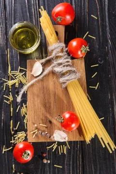 Spaghetti with tomatoes Stock Photos
