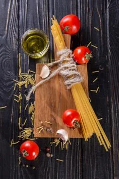 Spaghetti with tomatoes Stock Photos