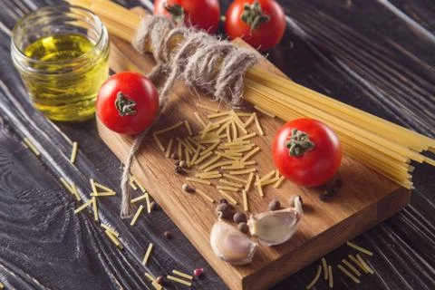 Spaghetti with tomatoes Stock Photos