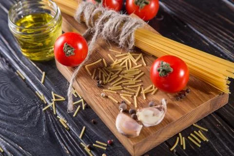 Spaghetti with tomatoes Stock Photos