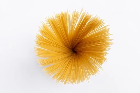 Spaghetti top view on a white background, space for text Photos