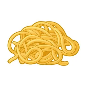Spaghetti. Vector color illustration isolated on white background. Illustrazione stock