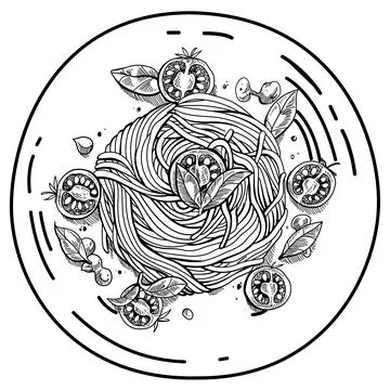 Spaghetti vector illustration 스톡 일러스트