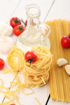 Spaghetti with vegetables isolated Foto stock