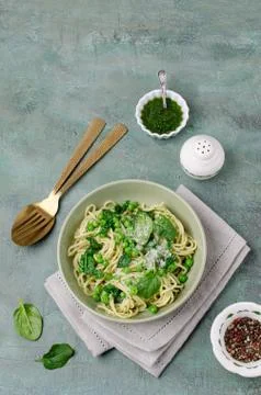 Spaghetti with vegetables Stock Photos
