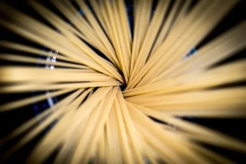 Spaghetti vortex, abstract composition with raw spaghetti Stock Photos