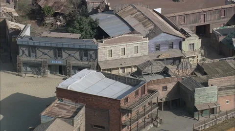 Spaghetti westerns set outside Tabernas at the edge of Tabernas Desert Stock Footage 66823854