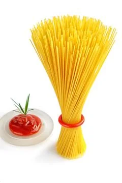 Spaghetti on white background Stock Photos