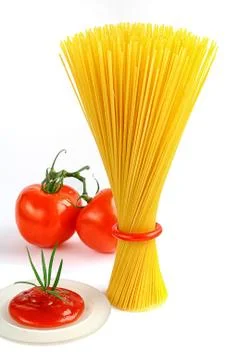 Spaghetti on white background Stock Photos