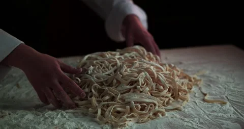 Spaguetti on flour 1 Stock-Footage 131858221